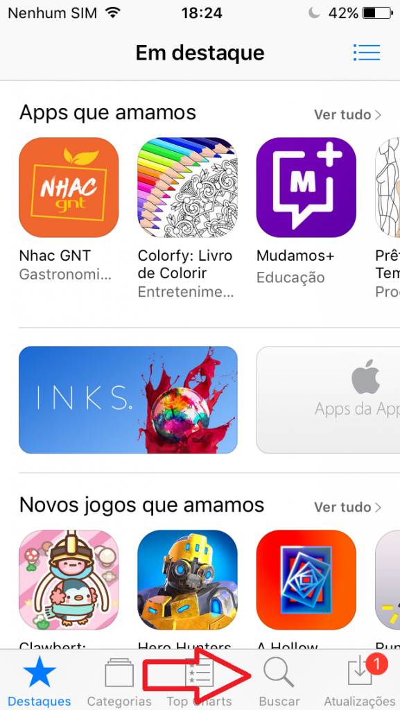 print da busca do apple store