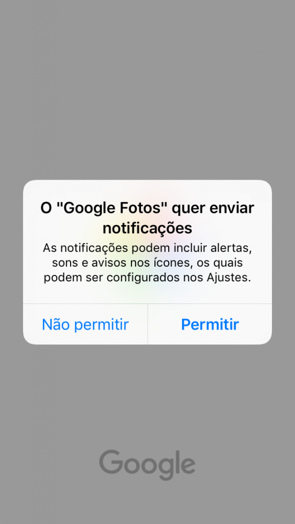 print notificações google fotos