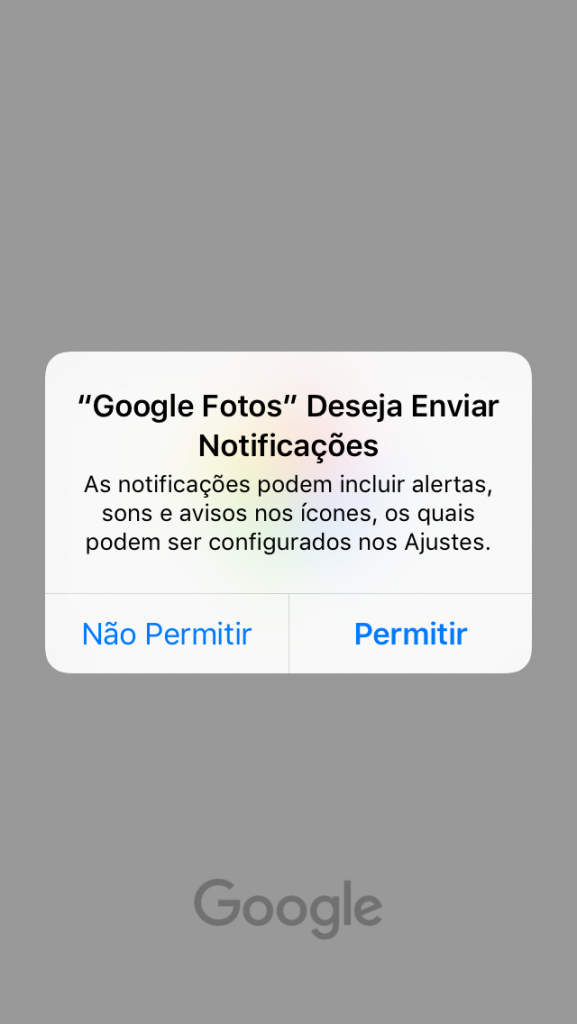 print notificação google fotos