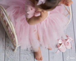 ensaio mensal bebê bailarina e sapatilhas