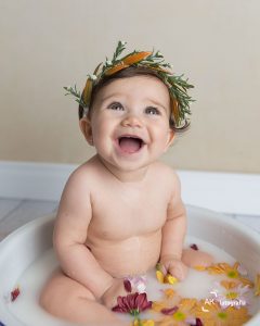 ensaio milk bath bebê