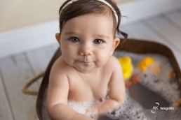 ensaio bebe em curitiba banho de espuma