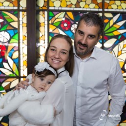 foto família no batizado